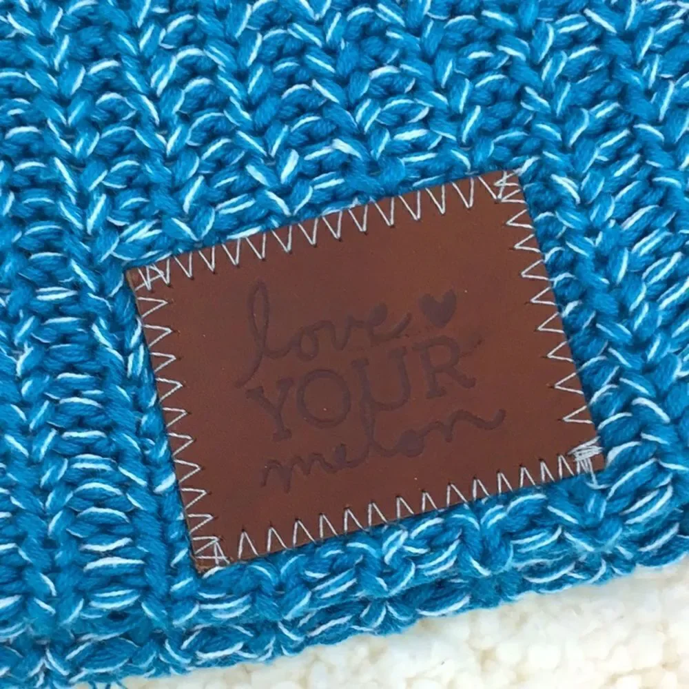 Love Your Melon Blue Thick Knit Beanie Hat